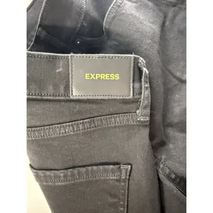 Express Mid Rise Skinny Jeans Black Distressed Raw Hem Women Size 6R‎ thumbnail 5