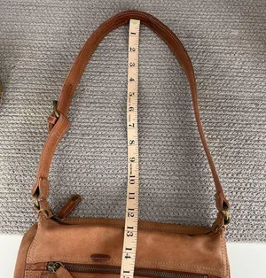 Fossil Cognac Tan Leather Shoulder Bag Purse Y2K thumbnail 9