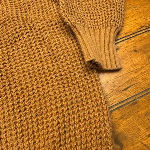 American Eagle Outfitters Waffle Knit Crewneck Sweater‎ Amber Ochre Size L thumbnail 4