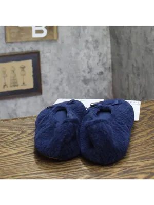 NWT Isotoner Microterry Gemma Ballerina Slippers Navy Blue Chevron M (6.5-7.5) thumbnail 7