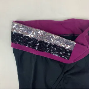 Victoria's Secret Pink Yoga pants size XS sequin y2k flare leggings black purple thumbnail 4