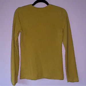 Prive Size S Yellow Cashmere Sweater Crew Neck Minimalist Contemporary Capsule thumbnail 5
