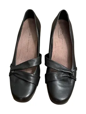 Clarks Leather Comfort Dress Pumps Heels Black Knot Detail Size‎ 9.5 thumbnail 1