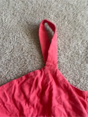 Abercrombie And Fitch Coral Red Linen Blend Summer Beach Lace Up Crop Size Large thumbnail 5
