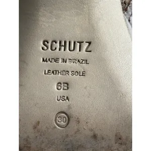 SCHUTZ Raff Croc-Embossed Leather Platform Boots US Size 6 B Brown Mid‎ Calf thumbnail 6