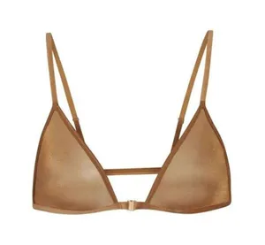 SKIMS Sparkle Glissenette Front Close Triangle Bralette Tan Brown Chai 3X NWT thumbnail 8