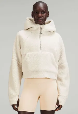 Lululemon Scuba Oversized Half-Zip Fleece Hoodie White Opal thumbnail 1