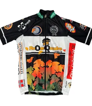 Hicari Vintage Women's Size S Black White Orange Short Sleeve Cycling Jersey Tee thumbnail 1