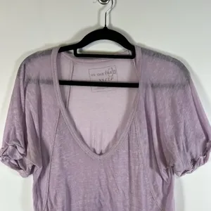 We The Free Burnout T-Shirt Women's Oversized XS V-Neck Boho‎ Lagenlook Slouchy thumbnail 2