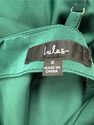 Lulu’s Hollywood Woman Forest Green Satin Midi Dress Size Small thumbnail 7