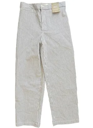NWT Madewell The Emmett Wide-Leg Crop Pant: In Smokey Grape Stripe Size 23 thumbnail 4