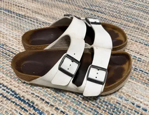 Birkenstock White Double Strap Birkenstocks thumbnail 1