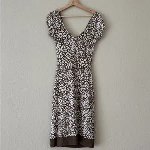 Diane von Furstenberg Silk Wrap Dress,Abstract Print,Flutter Sleeves,Boat Neck thumbnail 3