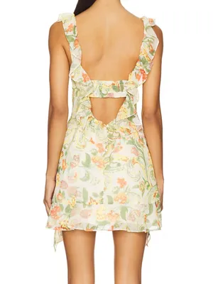 NWOT $168 Free People Bali Flora Minidress Large, TEA COMBO thumbnail 4