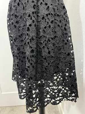 ASTR Small Black Eyelet Lace Cutout Midi Dress thumbnail 12