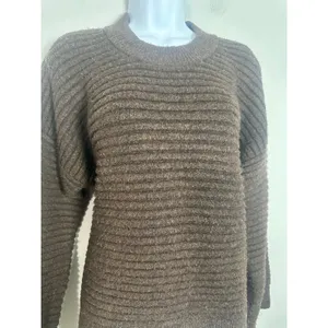 Madewell Elsmere Pullover Sweater Heather Brunette Brown Ribbed NC650 Medium thumbnail 5