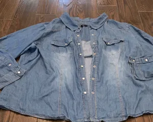 New Directions chambray snap button up shirt size large Blue Size M thumbnail 1