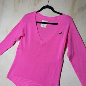 Hollister Pink V Neck Sweater Women's‎ XS Long Sleeve Knit Preppy Y2K Casual thumbnail 2