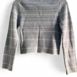 H&M Baby Blue White Knit Cotton Blend Striped Sweater Nautical Preppy Cute Sz Small thumbnail 1