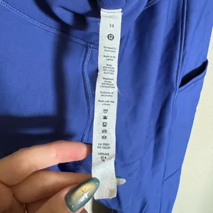 Lululemon‎ Fast and Free High-Rise Fleece Tight 28" Size 14 Psychic Blue thumbnail 8