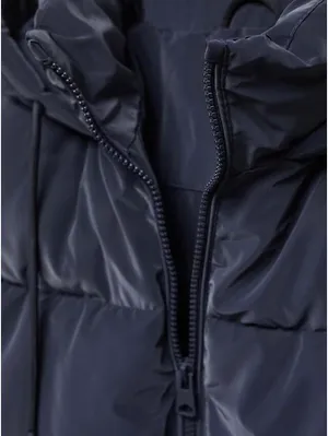 Mango Teen's Long Quilted Puffer Jacket NWT Dark Navy Teens Large thumbnail 7
