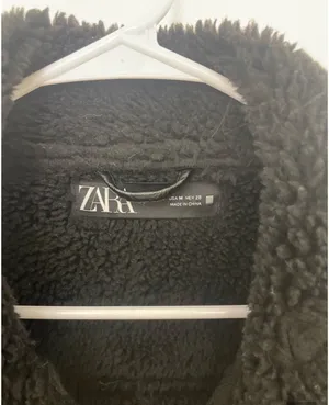 Zara black suede shearling moto jacket thumbnail 2