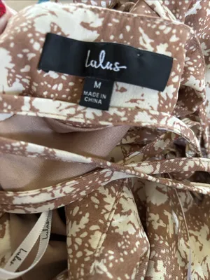 Lulus Picturesque Moments Brown Floral Print Strappy Maxi Dress Sz M Date Night thumbnail 7
