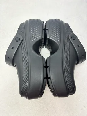 Crocs Stomp platform‎ Black Clogs mens 7 women's 9 triple black elevated NEW thumbnail 3