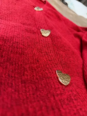 Red Cardigan Sweater Size M thumbnail 3