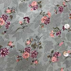 Vintage Floral Dress Shell Buttons Shirred Smocked Midi Cottagecore Summer Fall thumbnail 9