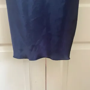 Y2K Bebe Slip Dress XL Navy Blue Cowl Neck Satin Midi Cocktail thumbnail 5