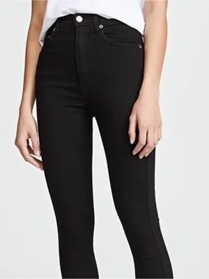 Agolde Roxanne Skinny Jeans 28 Black Minimalist Clean Girl Fall City Chic Scandi thumbnail 3