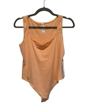 NWT lululemon Nulu Square-neck Bodysuit Peach Bellini Orange Size Large thumbnail 1