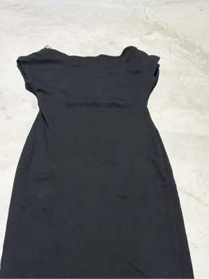Zara Black Slim fit midi maxi Dress elegant medium thumbnail 8