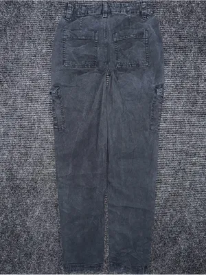 American Eagle Women's Cargo Pants Washed Black Size 00 Regular Stretch Utility thumbnail 2