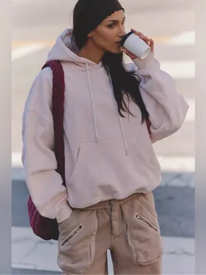 NWT FP Movement by Free People Blush Pink Plush Hoodie thumbnail 4