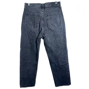 Abercrombie & Fitch Dad High Rise Black Denim Relaxed Straight Leg Jeans Sz 28 6 thumbnail 2