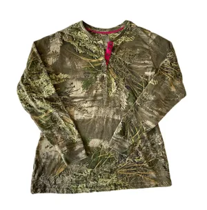 Camo Long Sleeve Henley Shirt 🔥 thumbnail 1