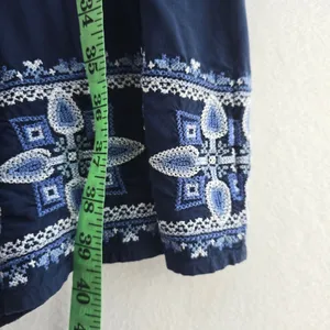 J.Jill Embroidered Dress‎ Sleeveless Navy Blue Casual Women's Small thumbnail 10