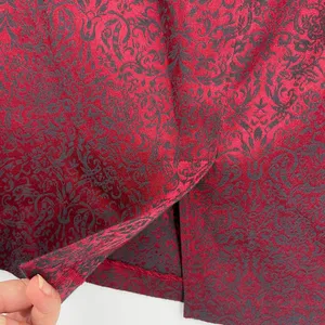 Y2K AGB Brocade Skirt Sz 6 Cherry Red Dark Academia Preppy Gothic Hong Kong 90s thumbnail 6