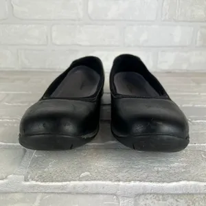 L.L. Bean Ballet Flats Shoes Womens 8 Black Leather Round Toe Slip On Sneakerina thumbnail 7