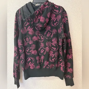 Disney Women's Size Medium Black and Pink mickey logo‎ Hoodie full zip thumbnail 6