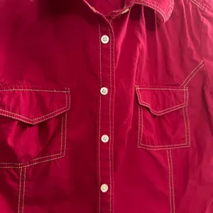 Tommy Hilfiger Top Button Down Long Sleeve Chest Pockets Red Medium thumbnail 2