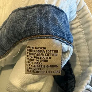 Tractr Reconstructed Ripped Denim Front White French Joggers Size M thumbnail 7