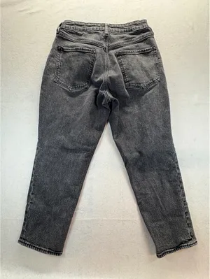 Old Navy Curvy OG Straight Jeans Women’s 10 Black Gray Distressed High Rise thumbnail 8