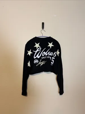 Darc Sport Wolves Cropped Graphic Tee‎ Size Small Black thumbnail 5