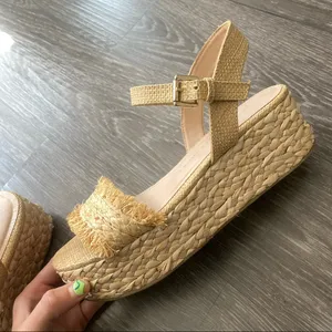 Platform sandals. Never worn. size8 Tan Size 8 thumbnail 6