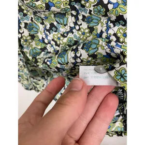 Marine Layer Floral V-Neck Short Sleeve Blouse Green Blue‎ Small 15387 thumbnail 4