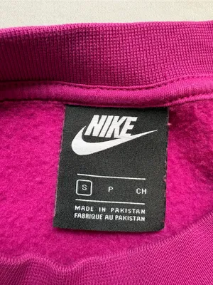 Nike Fuchsia Cropped Fleece Crewneck Sweatshirt Small Swoosh Size S thumbnail 3