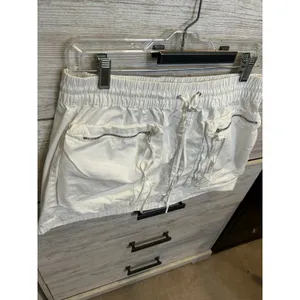 Zara White Cargo Mini Skirt Elastic Waist Utility Gorpcore Pockets Large thumbnail 3